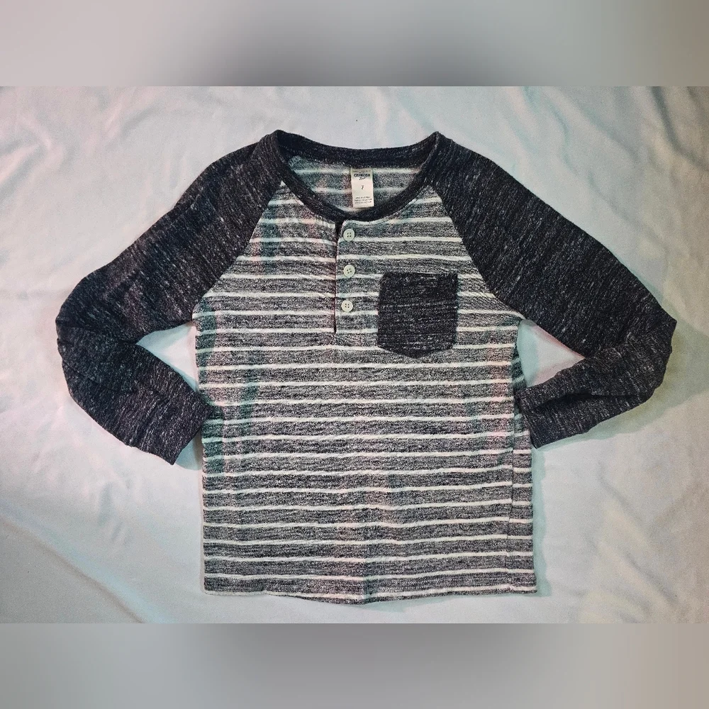 Set Of Two Warm Long-Sleeve Boys Shirts- Size Small (6/7) and 7
